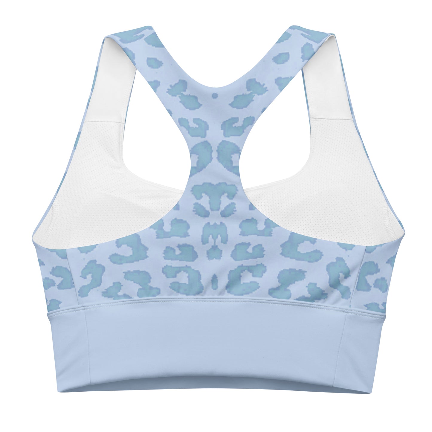 Sky Blue Cheetah Sports Bra