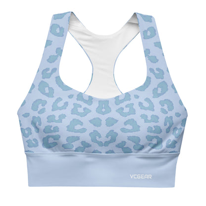 Sky Blue Cheetah Sports Bra